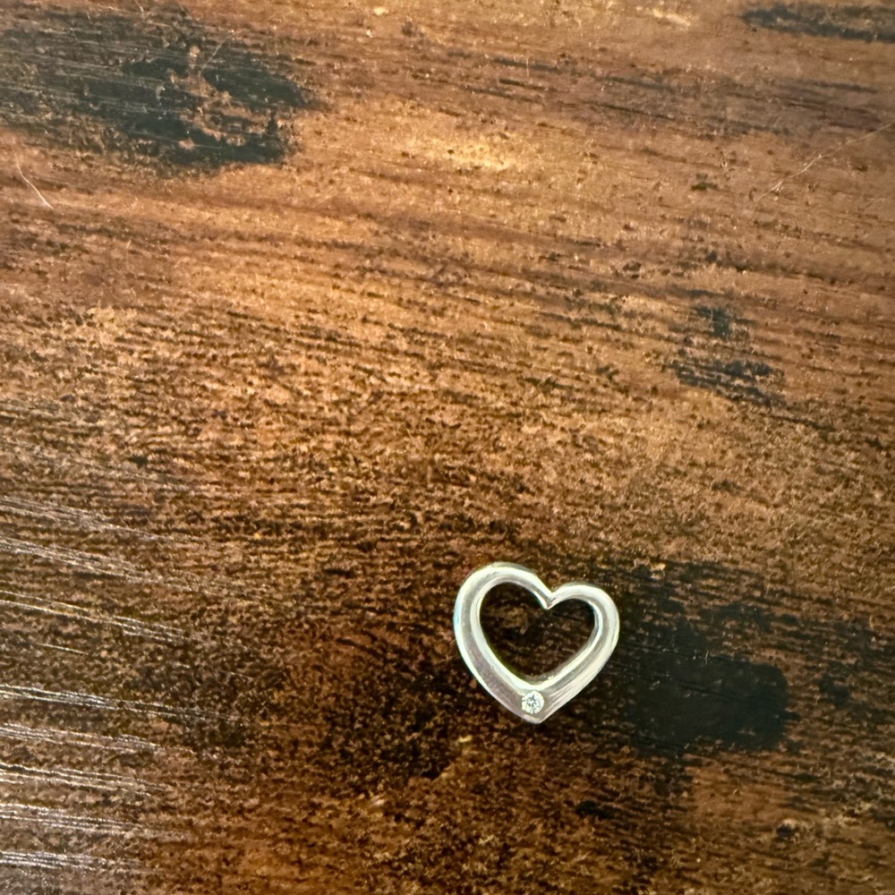 Brilliant Earth sterling  Silver Heart Pendant with diamond accent